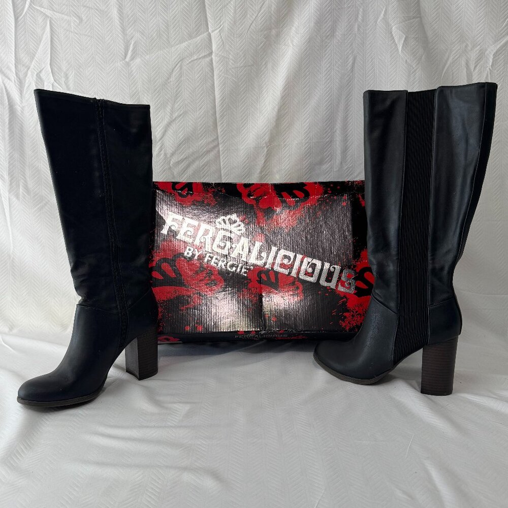 Fergalicious Righteous Black Knee-High Boots | Size 7.5
